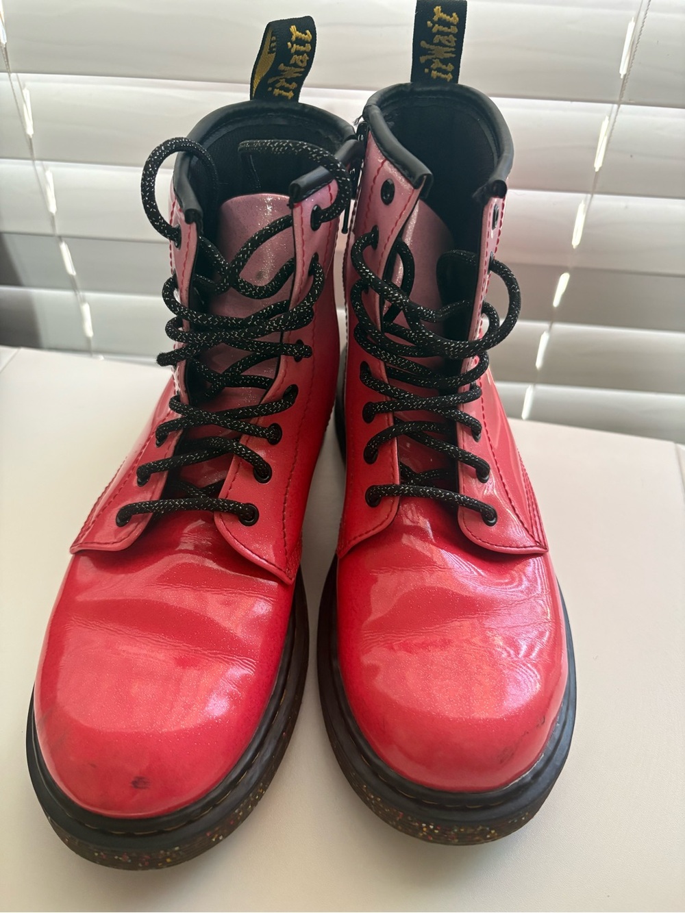 Dr. Martens 1460 Junior Pink Gradient Glitter Boots - Picture 4 of 7